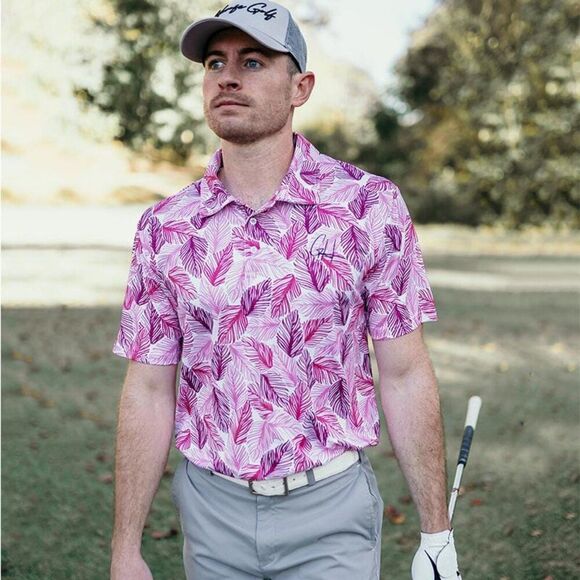 Gashouse Golf “Palms on Par” golf polo shirt men’s size large - Picture 6 of 6